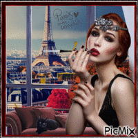 Concours :  Femme vintage - arrière-plan de Paris