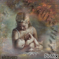 Une maman et son bébé par BBM animovaný GIF