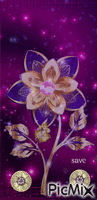 flor morada animált GIF
