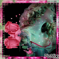 femme in pink animeret GIF