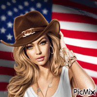 American cowgirl GIF animé