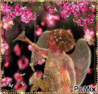 Angel in the garden - Ücretsiz animasyonlu GIF