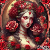gotique aux roses  rouge - Безплатен анимиран GIF