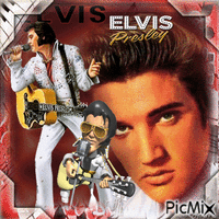 Caricature Elvis Presley - GIF animé gratuit