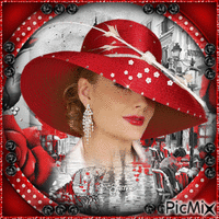 Lady in Red-RM-02-03-23 - Безплатен анимиран GIF