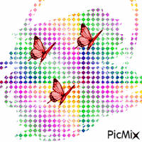 Multicolore papillons - GIF animé gratuit