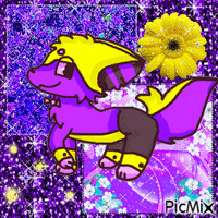 Purple and yellow animēts GIF