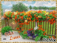 Terraza con Flores. - GIF animate gratis