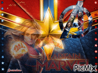 Captain Marvel e Avengers - Laurachan Gif Animado