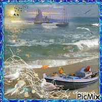 Bord de mer - GIF animado grátis
