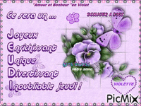 Amour et bonheur en violet GIF animé