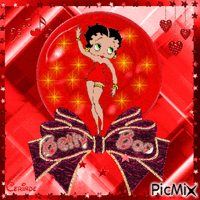 Betty boop in red - GIF animado gratis