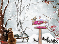 Bonjour hiver - GIF animado grátis
