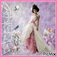 woman in pink Animiertes GIF