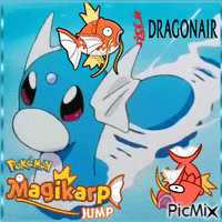 Dragonair & Magikarp - GIF animé gratuit