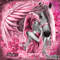 Femme et cheval 💞💞 Animated GIF