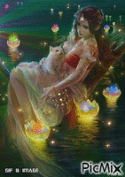 l'elfe et le chat - 免费动画 GIF