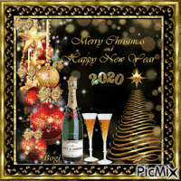 BEST WISHES FOR CHRISTMAS AND HAPPY NEW YEAR 2020 TO ALL MY FRIENDS анимированный гифка