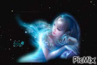 angel del cielo azul - GIF animado gratis