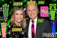 Wheel of Fortune King Pat and Queen Vanna geanimeerde GIF