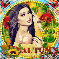 Autumn Woman animovaný GIF
