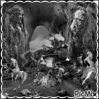 La grotta dei cavalli geanimeerde GIF