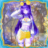 Blue & yellow -Manga girl - Gratis geanimeerde GIF