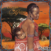 Mother and child in Africa - GIF animado gratis