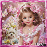 tite princesse et son chien - Free animated GIF