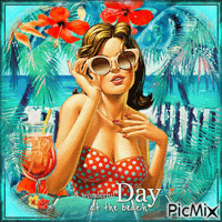 A wonderful day at the beach 动画 GIF