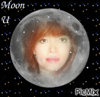 พระจันทร์และดวงดาว - GIF animé gratuit