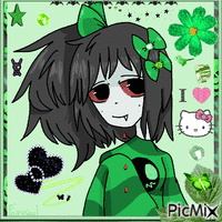 Green Vampire Girl Animated GIF