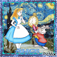 Alice en de sterrenhemel - Van Gogh - GIF animé gratuit