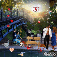 SOUS LE PONT DES AMOURS - Darmowy animowany GIF
