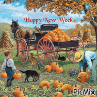 Happy New Week Pumpkin Farm - GIF animado grátis