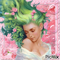 Flowery hair - Ingyenes animált GIF