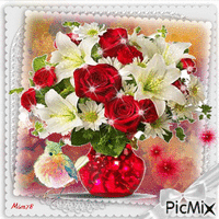 Bouquet de fleurs - GIF animate gratis