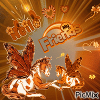 Ƹ̵̡Ӝ̵̨̄Ʒ Hello My Friends Ƹ̵̡Ӝ̵̨̄Ʒ - GIF animé gratuit