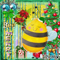 Christmas-Bee Merry GIF animé