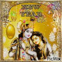 Neujahr - Radha Krishna - Бесплатный анимированный гифка