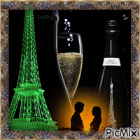 Champagne "Tour Eiffel" !!!!! animovaný GIF