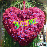 corazon de rosas - GIF animé gratuit