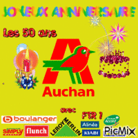Les 50 ans Auchan - GIF animé gratuit