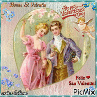 Saint Valentin vintage tons pastel - Animovaný GIF zadarmo