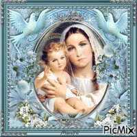Vierge Marie et enfant - Gratis animerad GIF