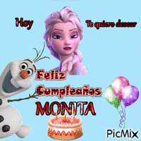 Feliz cumple Monita - GIF animé gratuit