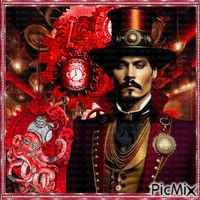 Rouge steampunk. - PNG gratuit