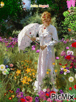 Lady and flowers! - Besplatni animirani GIF