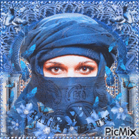 Woman oriental blue