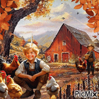 Bauernleben im Herbst - GIF animate gratis